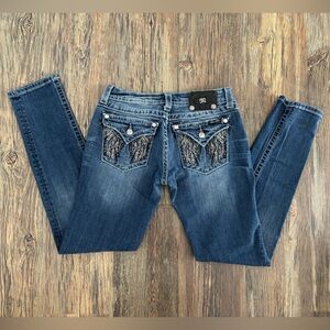 Miss Me Signature Skinny Jeans Womens 29 Angel Wings Embellished Pockets JP5616S